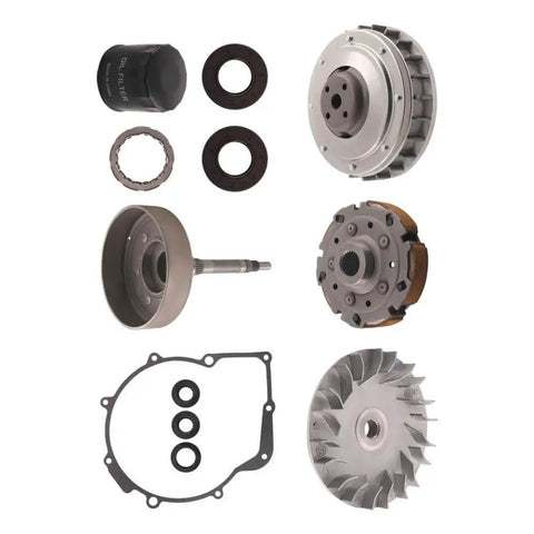 Wet Clutch Carrier Drum Housing Primary Sheave One Way Replacement For UTV500 And UTV700 parts layout with gasket and sheaves