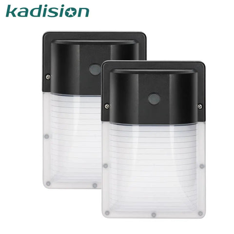 LED Mini Wall Pack With Dusk To Dawn Photocell, 13W 5000K 1430 lm Outdoor Security Light, IP65 Waterproof, black 2-pack