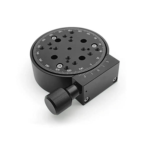 R Axis 360 Degree Manual Rotary Stage 100mm Table With Precision Angle Adjustment, Worm Gear Drive, 2 Degree Minimum Scale