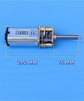 Heavy Duty Mini DC Gear Motor With Full Metal Gearbox 3V-6V 50RPM Slow Spin Gear Reduction 1:240 D Shaft, dimensions labeled