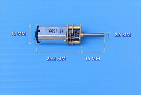 Heavy Duty Mini DC Gear Motor With Full Metal Gearbox 3V-6V 50RPM Slow Spin Gear Reduction 1:240 D Shaft, dimensions labeled