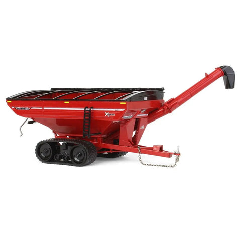 Red Unverferth X Treme Grain Cart With Tracks One Sixty Four Scale Diecast Model featuring realistic detail and folding auger