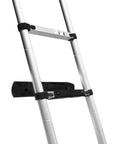 Telescoping Aluminum Ladder 14.5 Feet For RVs And Campers Compatible With Lippert On The Go Units Lightweight Collapsible Extension Ladder With Stabilizers For Roof Access And Outdoor Maintenance, silver sections