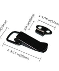 Six Pack 75mm Stainless Steel Spring Loaded Toggle Latches With Clip Lock Hasps and dimensions on display.