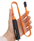 Person holding Orange SMA-Female Tactical Ham Radio Antenna 18.8 Inch Foldable For 144 To 430 MHz VHF UHF High Gain 2.15 Dbi 10W Max