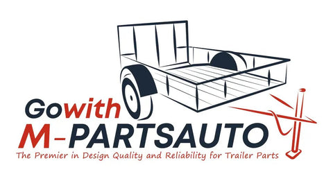 Logo of Go with M-PARTSAUTO featuring a trailer illustration, emphasizing design quality and reliability for trailer parts.