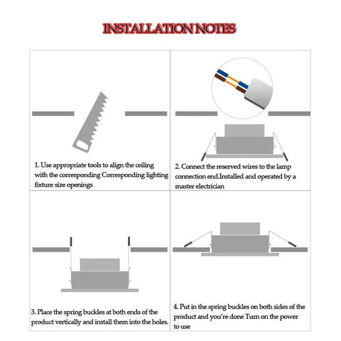 Installation notes for ELUKHT 13-Pack White Retrofit LED Recessed Lighting 3.5/4 Inch Anti-Glare Led Recessed Lights.