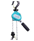 Kick Your Heavy Lifting To The Next Level With This Ultra Durable Manual Lever Hoist Block close-up showing hook, chain, and handle.