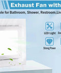 Quiet 118 CFM Bathroom Exhaust Fan With LED Light Ceiling Mount Vent Fan 4 Inch Duct visible with energy icons