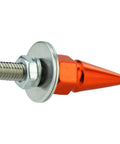 Spike Style License Plate Screws Anti Theft Fasteners Kit for Cars Trucks and Motorcycles Aluminum Bolt in Bright Orange