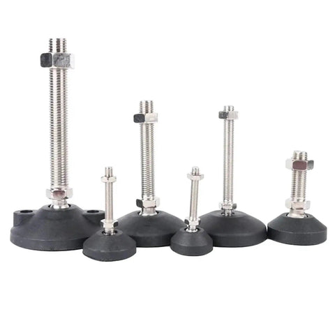 Adjustable Furniture Leveling Feet 12 Pack Universal Swivel Screw Glides For Tables Desks Chairs with various heights and M8 M10 M12 threads.