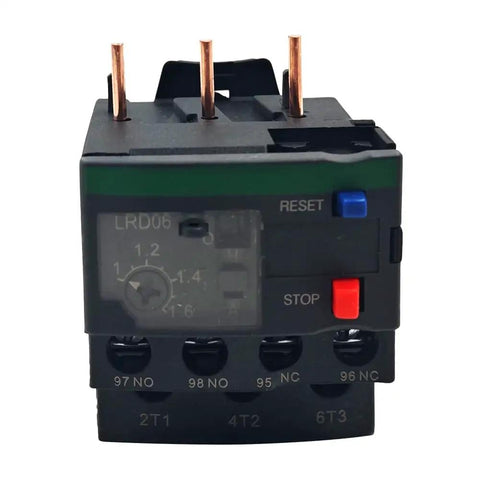 Front view of Thermal Overload Relay For Contactor LC1D Series 1-1.6A Adjustable Protection, compatible LC1D09 LC1D12 LC1D18.