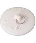 Rubber Sink And Tub Stopper with Pull Ring And 15 Inch Beaded Chain Fits One And A Half To Two Inch Drains, white color, top view
