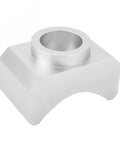 Universal Hydraulic Jack Axle Adapter Lifting Saddle, 6061-T6 Billet Aluminum, fits axles up to 3 inches, silver, side view