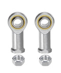 Two Pack Female Rod End Bearings With Five Sixteenths Inch Bore And Five Sixteenths Twenty Four Right Hand Thread Self Lubricating Joint Rod Ends Include Jam Nut For Smooth Flexible Motion In Mechanical Assemblies.