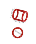 13 Piece Silicone Seal Replacement Gaskets For Ice Cream Makers, shown in red with dimensions for easy installation and durable sealing.