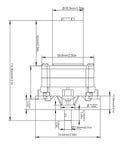 Technical diagram of 20W Micro Hydroelectric Generator Kit For On The Go Outdoor Power Portable Water Turbine Generator, dimensions labeled.