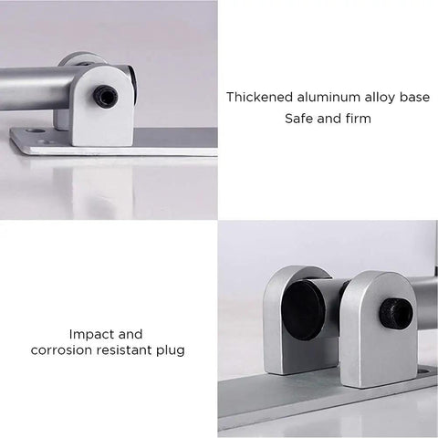 Heavy Duty 23.6 Inch Handicap Grab Bar Wall Mounted Bathroom Rail for Seniors and Elderly, close-up of aluminum mount details.