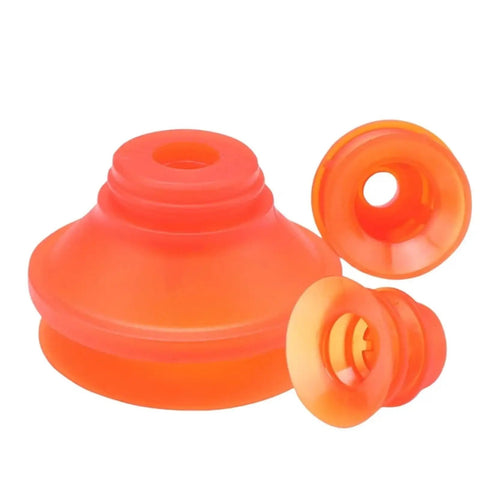 Dope VB Series Polyurethane Vacuum Suction Cups For Industrial Pneumatic Manipulators, orange rubber pads in various sizes.