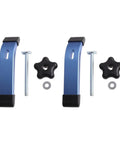Premium M8 T Slot Hold Down Clamp Kit Blue Anodized Aluminum With Smooth Slide Feature For Router Table And Drill Press Woodworking Stables Materials set with clamps, knobs, and washers.
