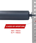 Single Leg Squat Roller For Power Rack And Squat Rack Attachments, showing foam diameter 4.3 inch, fits 5/8 inch aperture