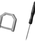 Alloy Miniature Keychain Clip With Detachable Tool Built For On The Go Travel And Camping Essentials Featuring Precision Machined Finish And A Handy Screwdriver Compact Durable Gear Accessory showing clip and tool close-up.