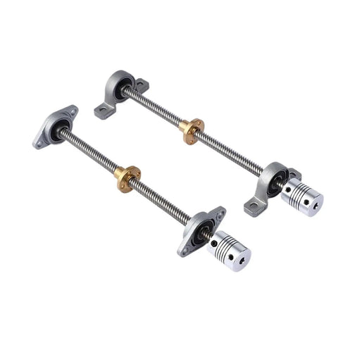 Heavy Duty T8 Lead Screw Kit With Nut For CNC And 3D Printer, 8mm Lead Screw, showing dual assemblies with bearings and nuts.