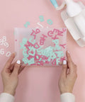 Number Shaped Die Cut Set, 0 Through 9, For Card Making And Scrapbooking, 10 piece die cuts displayed with assorted crafting tools