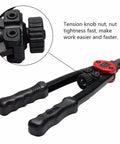 Close-up of Rivet Nut Gun Kit 1510 Pcs Hand Rivet Nut Tool showing tension knob and handle design.
