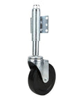 5 Inch Spring Loaded Rubber Door Wheel Caster Built Like A Tank For Zero Hassle Rolling On Rough Outdoors Heavy Duty Universal Gate Roller with black rubber wheel.