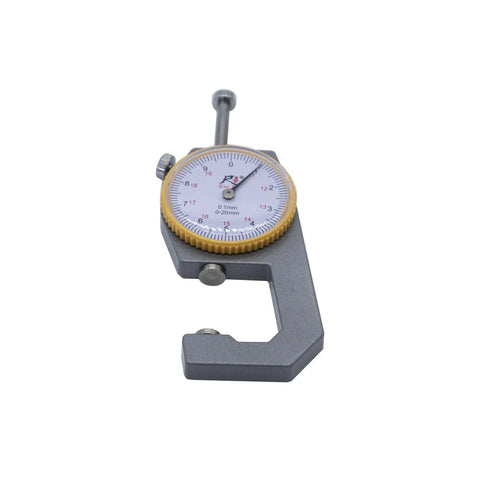 Dial Thickness Gauge 0-20mm With Flat Anvil, Pro Grade Dial Indicator For Jewelry, Leather, Sheet Metal, Instant Readout, Locking Screw.