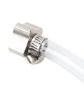 Quick Twist Oil Drain Valve With Hose Stainless Steel Makes Changing Engine Oil A Total Slam Dunk By Keeping Hands Clean And Mess Free With Leak Proof Sealing System That Stops Drips Dead In Their Tracks So You Can Work Smarter Not Harder. stainless steel valve with clear hose and clamp for oil drain service