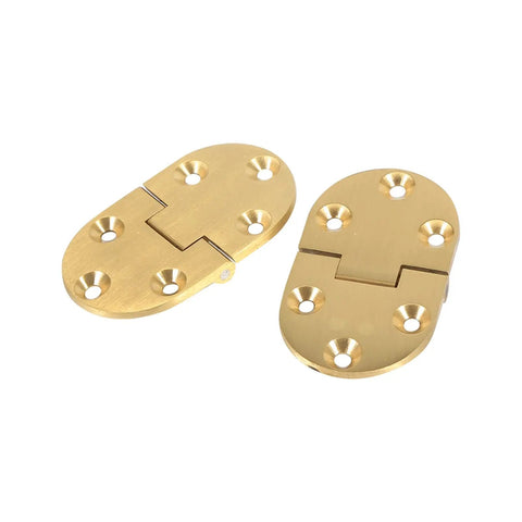 Brass Butler Tray Hinges Set Round Edge 2-1/2 By 1-1/2 Inch Folding Flap Hinge With Screws For Cabinet Vintage Style