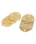 Top-Notch Brass Hinges Set For Folding Tables, 2 Pcs, Round Edge, 2-1/2 X 1-1/2 Inches, Long Lasting, Smooth Gloss Finish, Heavy-Duty