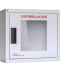Go To AED Wall Cabinet With Keyed Alarm For Any Defibrillator, Heavy Duty 20 Gauge Cold Rolled Steel, Smooth White Powder Coat Finish