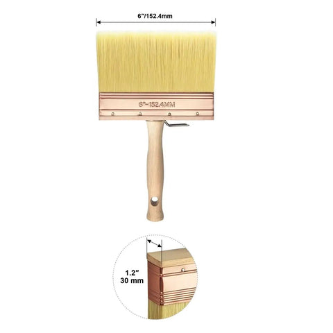 6 Inch Wide Deck Stain Brush Attachment For Walls And Wood Pro Grade Paint Applicator With Ergonomic Handle