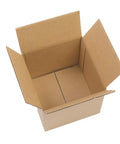 Open view of Set Of 100 Small 4x4x4 Inch Kraft Corrugated Mail Boxes For Shipping And Packing, showing durable cardboard structure.