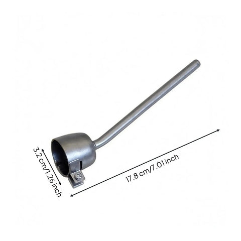 Stainless Steel Torch Nozzle Adapter For Heat Fusing, 35mm Connection, 150mm Standard Round Nozzle, Replacement Tip for workshops.