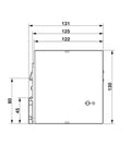Technical drawing dimensions of Heavy Duty Industrial Power Supply Rock Solid 24 Volt Dc 20 Amp Din Rail Mount.