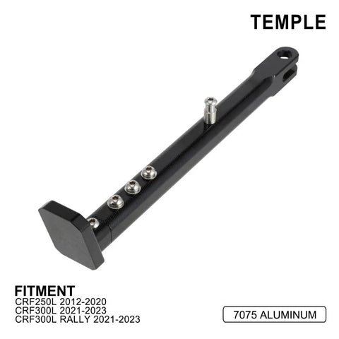 7075 Aluminum Dirt Bike Kickstand Adjustable Side Stand For CRF250L CRF250X Rally Models 2012 Through 2023 Black Lightweight