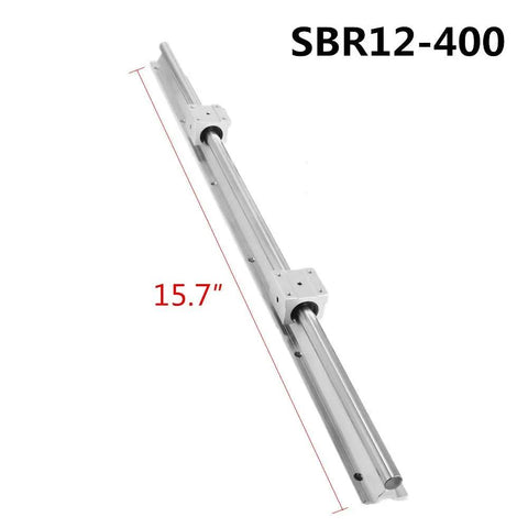 Pro Grade Cnc Linear Guide Rail Kit Sbr12-400 Paired With Sfu1204-400Mm Ball Screw For Solid Cnc Rig Makeover features 15.7" polished steel rail.