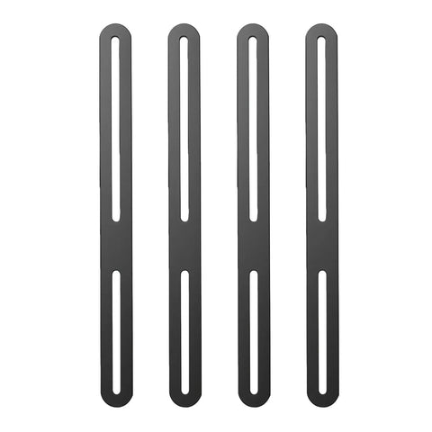 Adjustable Flat Mending Plate Set 4 Pack Stainless Steel Slotted Furniture Repair Brackets Black View