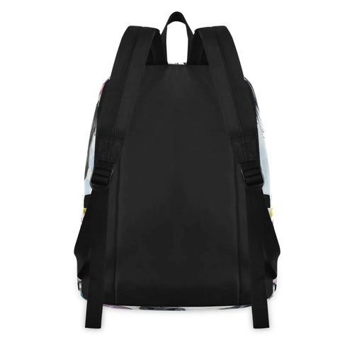 Back view of Daisy Dog Backpack With Insulated Cooler Lunch Box, lightweight, scratch-resistant nylon, multi pocket for 15.6 inch laptop