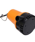 Badass Submersible Utility Pump With Rock Solid Copper Motor 45W 1110Gph Fast Water Transfer System view showing rugged orange body and outlet.