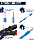 Application steps for using UL Listed Wire Ferrules And Crimp Terminals, 500 Pcs Pack For AWG 12 And 4 Mm2 Cables