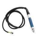 Pencil Die Grinder Air Tool Hits Hard With 70000 RPM And Adjustable Settings For Quick Engraving with black hose and blue grip.
