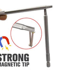 10 Pc Magnetic Square Drill Bit Set 100mm Hex Shank Robertson Square Drive Bits for Pocket Hole Jig S2 Alloy Steel