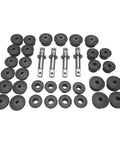 Beefy Rear Suspension Control Arm Bushing Kit Built With Self Lubricating Delrin To Knock Out Rattles And Keep Handling Tight Direct Fit Plug And Play For 2006 Through 2013 Corvette Z06 components laid out.
