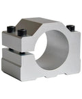 Heavy Duty Cnc Spindle Motor Clamp Mount For Precision Support Fixtures To Secure Assembly And Boost Accuracy While Reducing Vibration During Machining Operations, 64mm bore, aluminum construction.