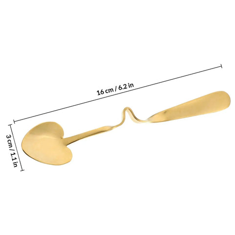V Shape Hanging Coffee Spoon 304 Stainless Steel Gold Cup Ladle For Coffee And Tea Kitchen Accessory With Hanging Hook